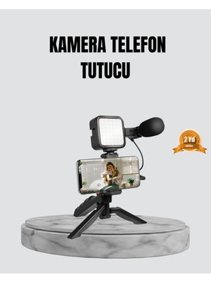 İlk El Grup Ieg™ Telefon Video Çekim Kiti LED Aydınlatma Mikrofon Tripodlu Tam Set