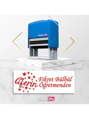 Baskı Life Aferin Mühür  Kaşe  Kitap Mührü Kitap Damgası Kişiye Özel Kaşe 627
