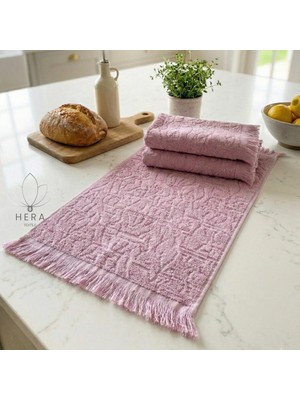 Hera Textile 3'lü Gülkurusu Pamuk El ve Mutfak Havlusu 30X50 cm