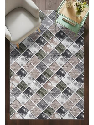 Tropikal Home Kaymaz Taban Modern Desen Halı Yolluk Leke Tutmaz Kolay Temizlenir Koridor Salon Yatak Mutfak Odası