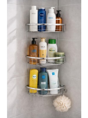 Evistro Banyo Köşe Rafı Paslanmaz  Duvara Monte