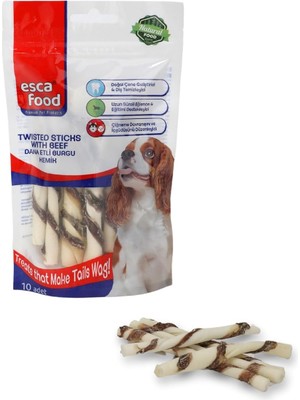 Hype Store Esca Food Dana Etli Burgu Kemik 12 Santimetre 10'lu Köpek Ödül Maması