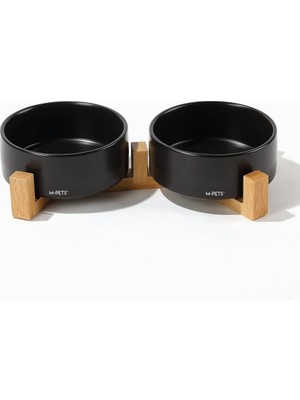 Hype Store M-Pets Opera Seramik Mama Kabı Bamboo Standlı 2X350ML
