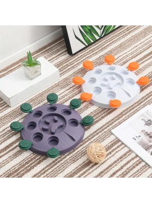 Hype Store Kedi Köpek Bulmacası ve Yavaş Yeme Mama Kabı Neonfuşya-Beyaz
