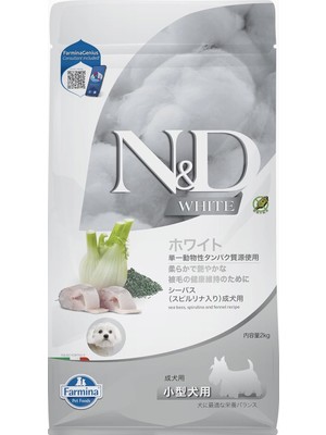 Hype Store N&D White Mono Protein Balıklı Küçük Irk Yetişkin Köpek Maması 2kg Beyaz Renkli Özel Formül