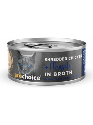 Hype Store Prochoice Deluxe Shredded, Tahılsız, Hipoalerjenik, Tiftiklenmiş Tavuk Eti ve Midyeli Yaş Kedi Mamas
