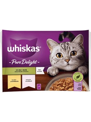 Hype Store Pouch Pure Delight Jöle Içinde Tavuklu ve Somonlu Yetişkin Kedi Konservesi 4X85 gr
