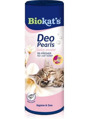 Hype Store Biokat's Deo Pearls Baby Powder – Kedi Tuvaletinde Taze ve Sağlam Topaklar Için Kokulu Serpme Seti -
