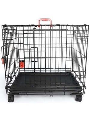 Hype Store M-Pets Voyager Tekerlekli Köpek Kafesi 2 Kapılı (S) Siyah 61X46X48CM