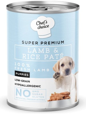 Hype Store Chef's Choice Yavru Köpekler Için, Hipoalerjenik, Kuzu Etli ve Pirinçli Ezme, 400 G x 12 Adet