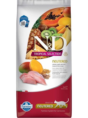 Hype Store Nd N&d Tropical Selection Tavuklu ve Tropikal Meyveli Kısırlaştırılmış Kedi Maması 10 kg