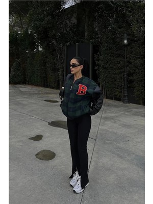 İlk El Grup Ieg™ Pötikare Desen Nakışlı Kolej Ceket - Haki