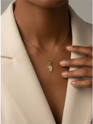 Altıncık 14 Ayar Altın Fatma Ana Eli Kolye