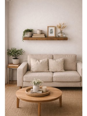 Mobilyacın Tekli Uçan Duvar Rafı Set Gizli Raf- Barok - 15X40