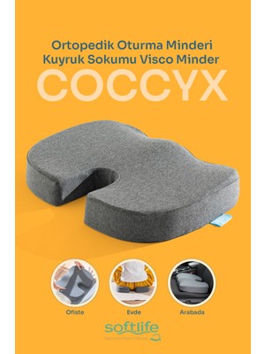 Özgürce Yumuşak ve Konforlu Ortopedik Visco Oturma Minder 45X34X7 cm