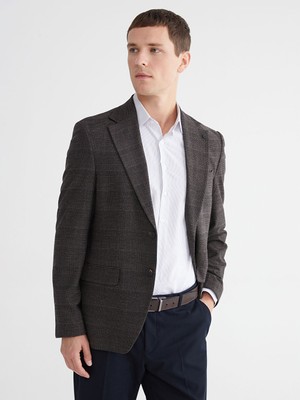 LC Waikiki Kahverengi Standart Kalıp Erkek Blazer Ceket
