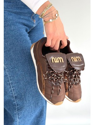 Zerenyus Dissa Kahve Bağcıklı Paraşüt Detaylı Kadın Spor Ayakkabı