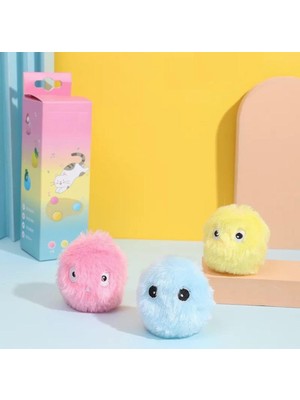 Hype Store Sensörlü Peluş Kedi Oyuncağı 3 Farkı Ses Çıkaran Dokunmaya Duyarlı Eğlenceli Kedi Oyun Topu (Pembe)