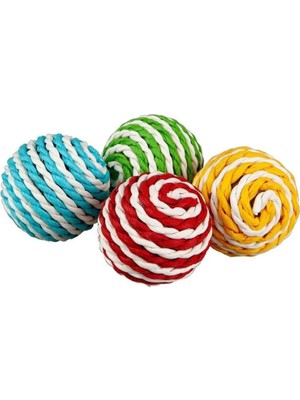 Hype Store Ipli Kedi Topu, Ipli Sarma Kedi Oyuncağı, Renkli Ses Çıkaran Kedi Topu 2 Adet