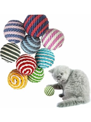 Hype Store Ip Sarma Renkli Kedi Oyun Topu 4 cm Kedi Oyuncağı (1 Adet)
