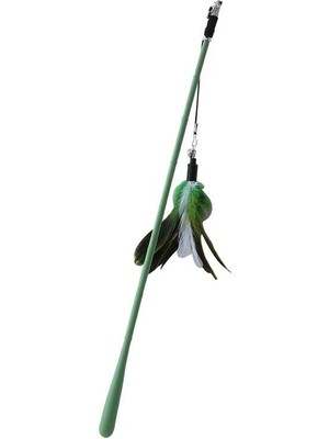 Hype Store Yunhan Tüylü ve Çanlı Elastik Eğlenceli Peluş Kedi Oyun Oltası (Siyah)