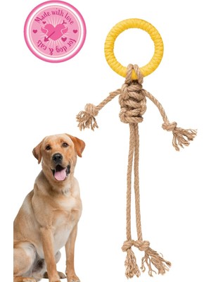 Hype Store Proud Wave Köpek Oyuncağı Renkli Çekiştirmeli Halat Pamuk - Köpek Isırma Kemirme Oyuncağı Top Diş Ip