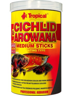 Hype Store Tropical Çiklit ve Arowana Orta Çubuklar - Astaksantin ile Renk Geliştirici Gıda Çubukları, 1 Paket