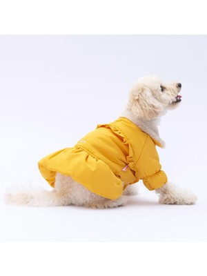 Hype Store Pawstar Sarı Polarlı Su Geçirmez Küçük Irk Köpek Yağmurluğu (L)