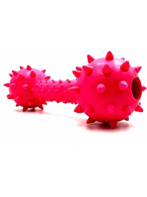 Hype Store Tasma Market Diş Kaşıma Tırtırlı Yüzey Zilli Dumbell Köpek Oyuncağı Mor