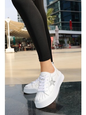 İsmiyle Al Piata Beyaz Cilt Bağcıklı Spor Ayakkabı