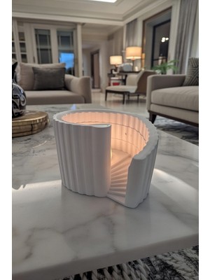 Safir Design Estetik Sarmal Merdiven Mumluk, Mum Hediyeli Modern Dekoratif Mumluk