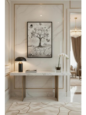 Safir Design Para Mıknatısı ve Pozitif Enerji Odaklı Dekoratif Çerçeveli Tablo