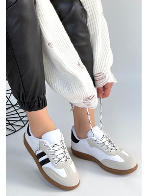 İsmiyle Al Zerti Beyaz Cilt Bağcıklı Spor Ayakkabı