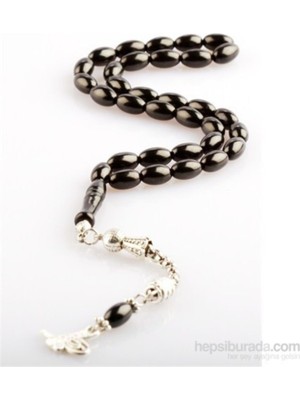 Normadia Doğal Oltu Taşı Arpa Kesim Tesbih 6x9 Mm, Şıklık ve Zarafet Sunar