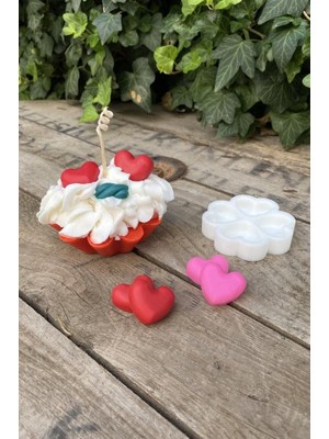 Hype Store Rufus Concept Kalp Mini Dörtlü Mum Kalıbı (Silikon) (Küçük Süsleme Kalıbı) 1 Adet