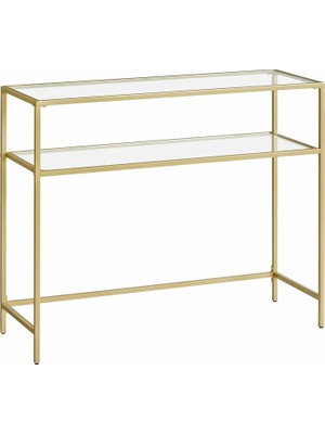 Hype Store Konsol Sehpası, Yan Sehpa, Sert Cam Yüzey, Modern Koltuk Sehpası, Kolay Kurulum, Ayarlanabilir Ayakl