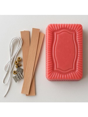 Hype Store Ns-Era Sedefli Pembe Renkli Vanilya ve Çilek Kokulu Parafin 500 G, Ahşap Fitil ve Ip Fitil Mum Yapım