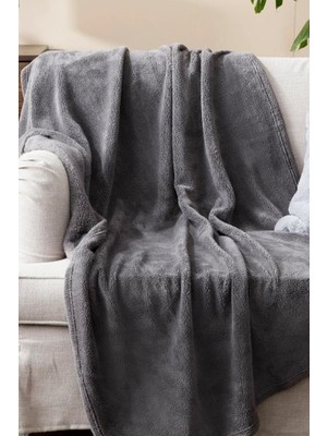 Hype Store Wellsoft Battaniye, Antrasit Televizyon Battaniyesi, Peluş, Polar Battaniye, Çift Kişilik 220 * 230