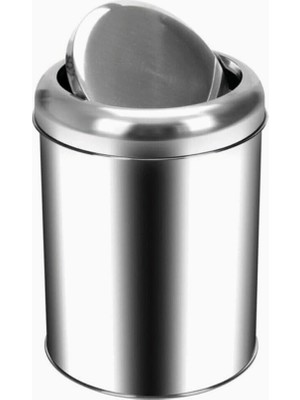 Hype Store Vinoks Premium Serisi Pratik Döner Kapaklı 5 Litre Mutfak/banyo Çöp Kovası Paslanmaz Krom, 5l