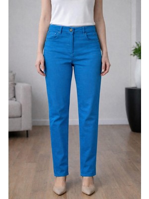 Bonıtalız 185 Arka Cep Taslı  Yuksek Bel 5 Cep Lıkralı  Boru Paca Pantolon