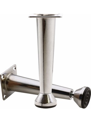 Hype Store BADEM10 Mobilya Sehpa Puf Zigon Metal Ayağı Ayarlanabilir Krom Ayak 12 cm