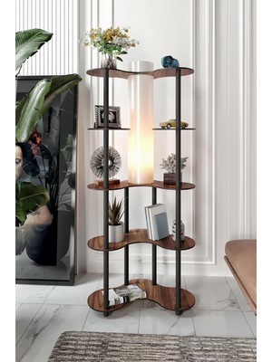 Hype Store Mariposa Lambader – Ceviz Renkli Ahşap Görünümlü Şık Tasarım, Geniş Taban Yüzeyi (65X36 Cm), 150 cm