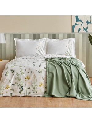 Hype Store Home %100 Pamuk Çift Kişilik Nevresim Pike Set Beyaz