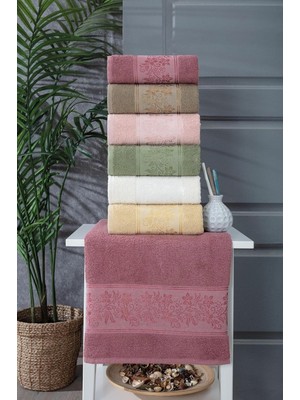 Hype Store Güvenal Azra 6 Adet 50X90 Kutulu Desenli Havlu Havlu Seti Havlu Takımı El Yüz Havlusu Çeyizlik Havlu