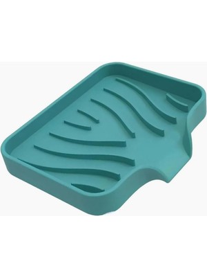 Hype Store Silikon Mutfak, Banyo Su Giderli Vantuzlu Esnek Sabunluk Turkuaz Renk