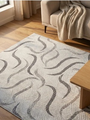 Polaris Halı Kaymaz Taban, Kesme Yolluk Halı, Kabartmalı, Salon, Mutfak, Antre, Koridor,yatak Odası Halısı, Gri