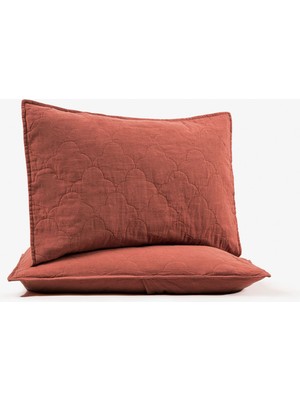 Barine Serenity Kapitoneli Keten Yastık Kılıfı Turuncu