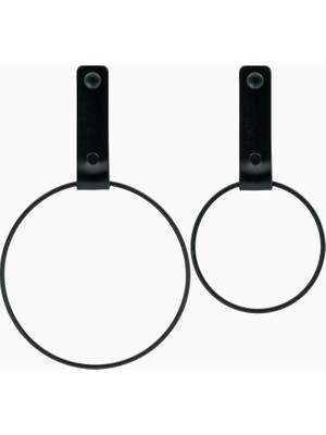 Hype Store Deri Havlu Askısı, Ikili Metal Kulplu Havlu Askısı - Gümüş