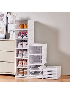 Hype Store OG01 - Katlanabilir Ayakkabı Rafı | Kolay Kurulum, Modüler, Kapaklı, Istifleme Için Uygun (3 Kat)