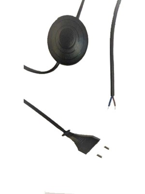 Hype Store Şahnet Yuvarlak Arapuarlı Fişli Kablo Siyah 4mt (Abajur Masa Lambası Lambader Enerji Kablosu)